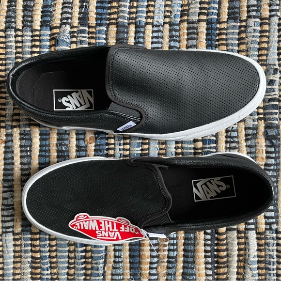 Vans Shoes - Vans Black Leather Classic Slip-On